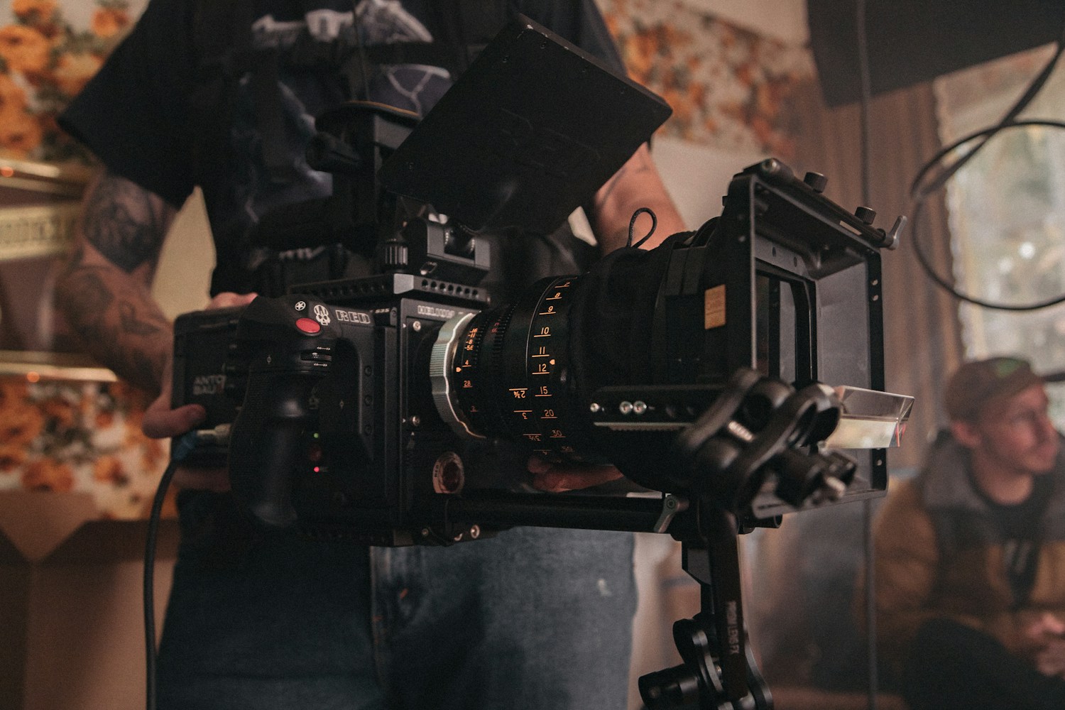 A cinema camera on a film set